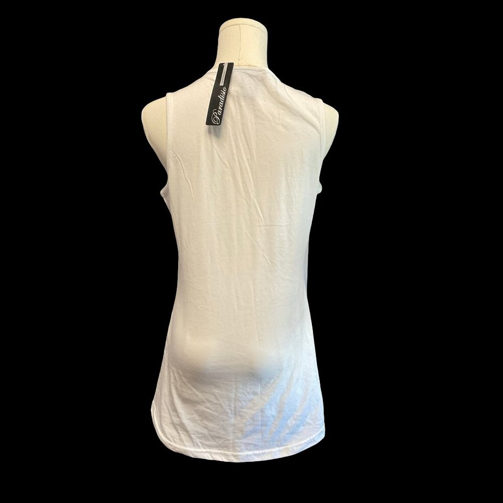 White Rhinestone Embellished Tank Top - Picture 3 of 3